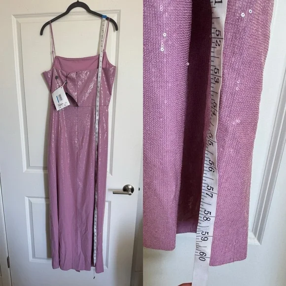 HALSTON Alania Ruched A-Line Sequined Gown Size 14 NWT